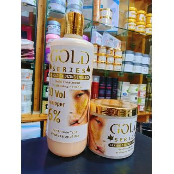 Professional Use Gold Series 24k Gold Oxidizing Emulsion and 24k Gold Bleach Powder